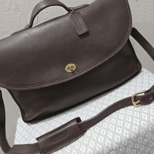 Coach Chocolate Brown Leather Crossbody Satchel